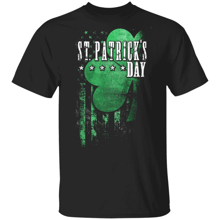 St Patrick's Day Shirt Shamrock With USA Flag St Patty's Day Shirt Clothes Gift