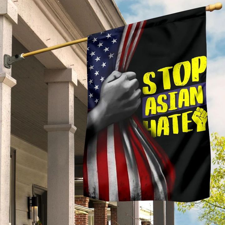 Stop Asian Hate Flag Inside American Flag Decorative Support Asian Lives Matter Merch