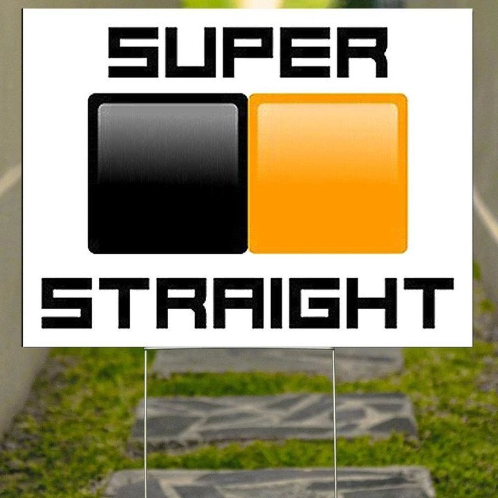 Super Straight Black And Orange Yard Sign Straight Flag Sexual Orientation Superstraight Sign - Pfyshop.com