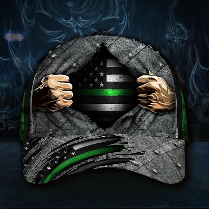 Thin Green Line American Flag Hat 3D Vintage Patriotic Support US Army Military Police Gift - Pfyshop.com