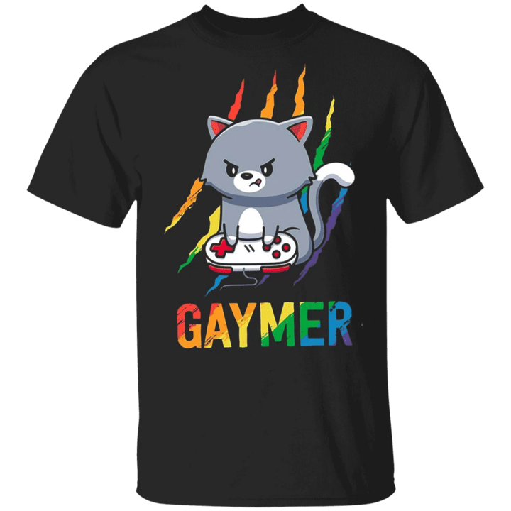 LGBT Pride Shirt Gaymer Cute Cat Funny T-shirt For Pride Parade Merch LGBT Community