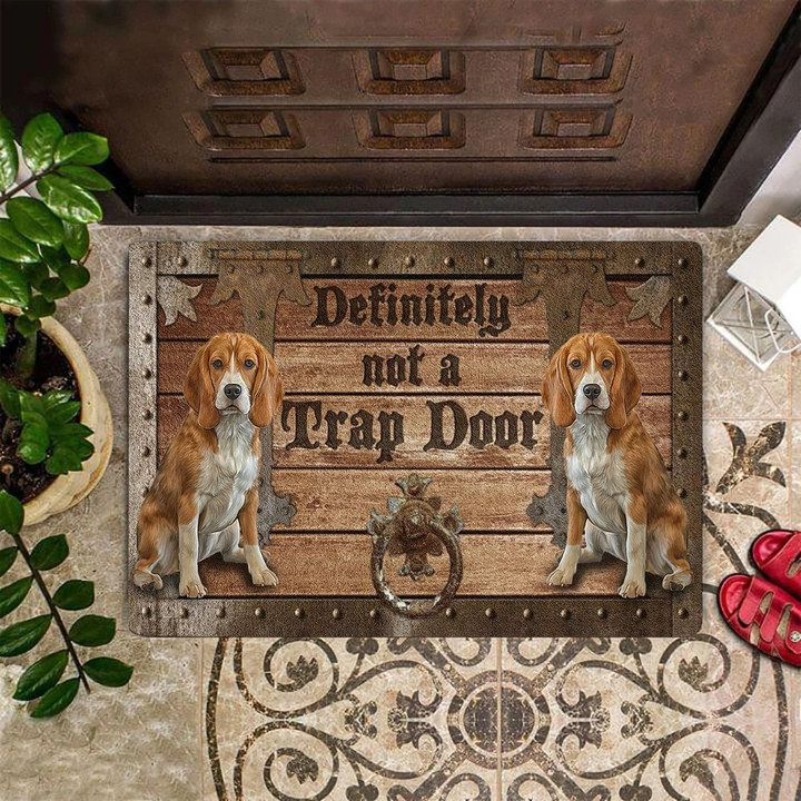 Beagle Definitely Not A Trap Doormat Humorous Funny Indoor Front Door Mat Beagle Lover