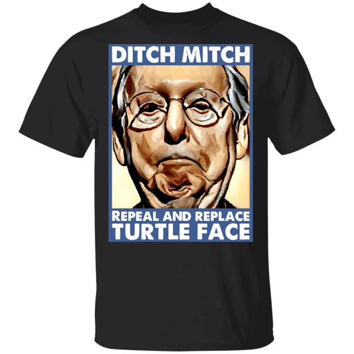Fuck Mitch McConnell T-Shirt Anti McConnell Repeal And Replace Turtle Face Funny Shirt