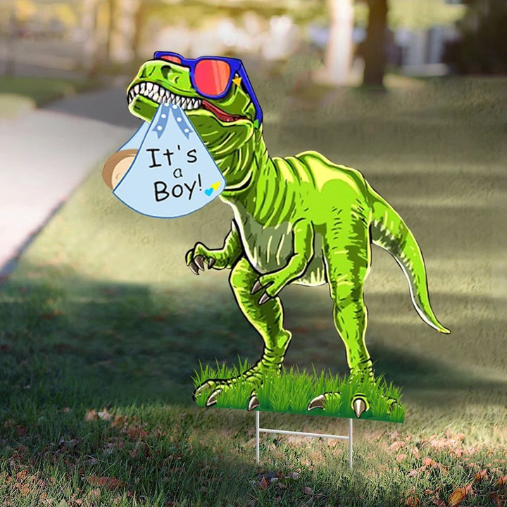 Dinosaur It's A Boy Yard Sign Baby Shower Yard Sign Welcome Baby Boy Sign Yard Decor
