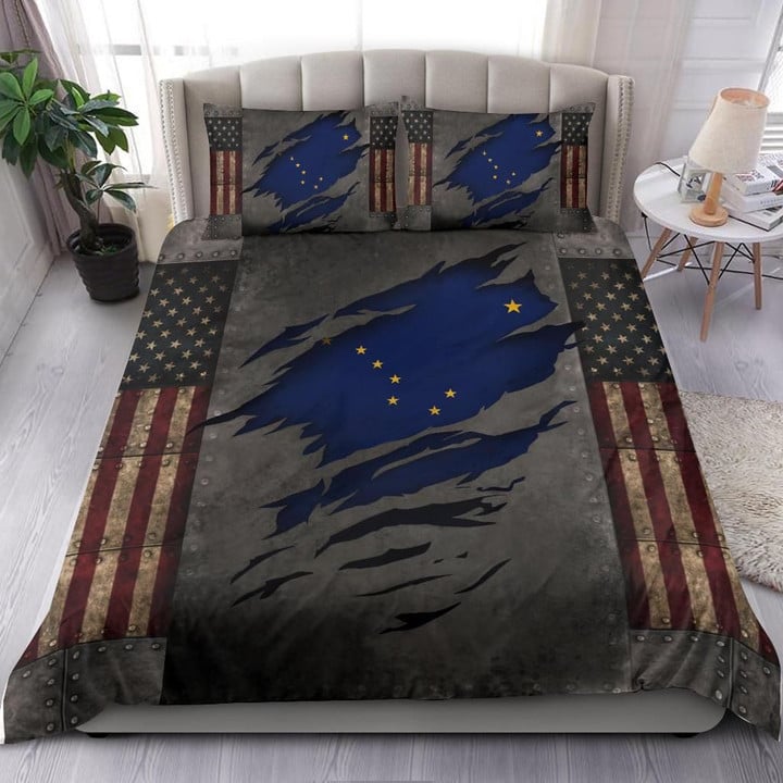 Alaska Bedding Set American Flag Comforter Patriotic Alaska State  Merchandise