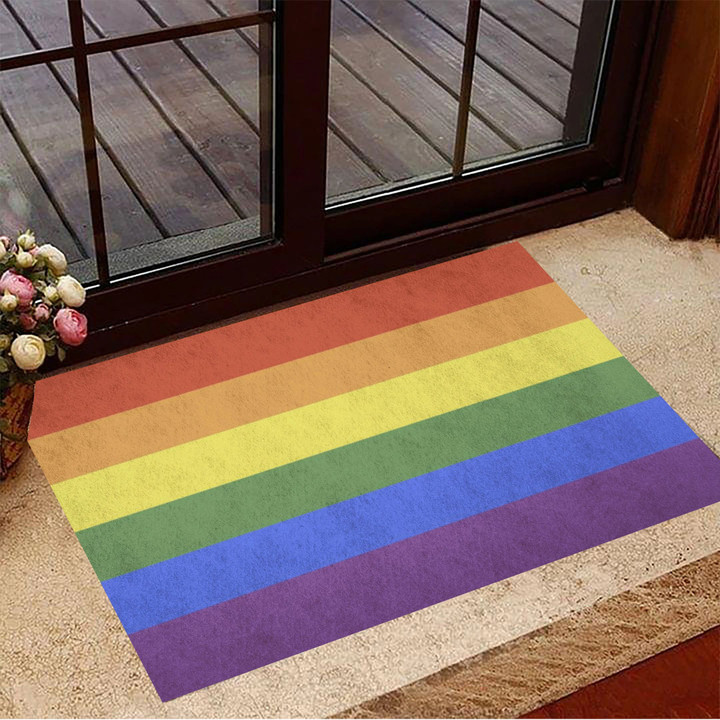 LGBT Pride Rainbow Color Doormat For Pride Month LGBT Merch Floor Door Mat Indoor Outdoor