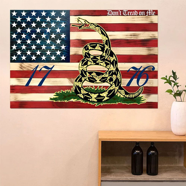 Gadsden Flag Poster American Flag Don't Tread On Me 1977 Fourth Of July House Decorative
