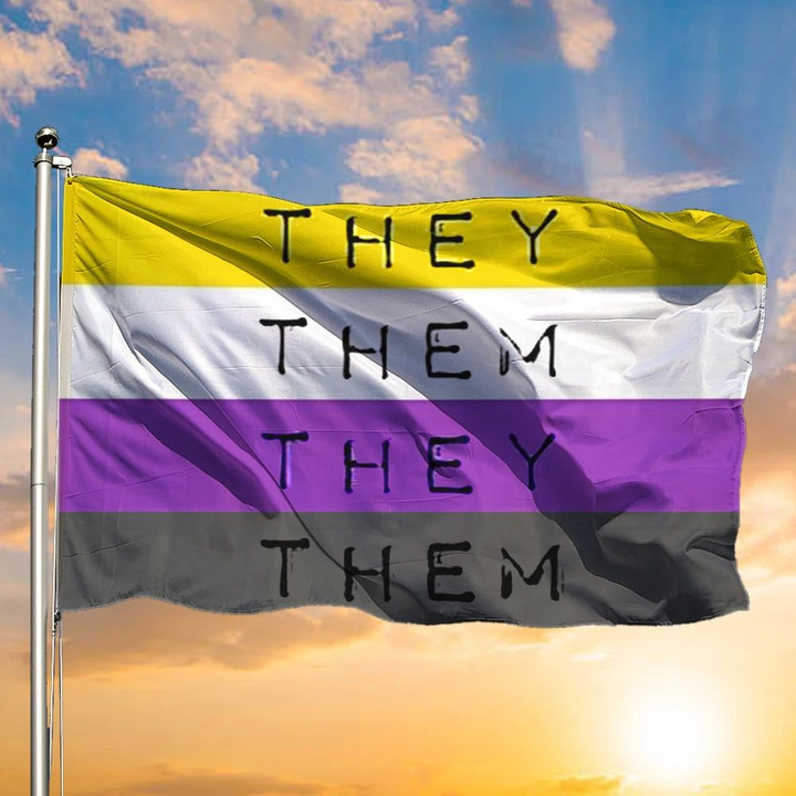 Non Binary Flag Enby Pride They Them Pronouns Flag