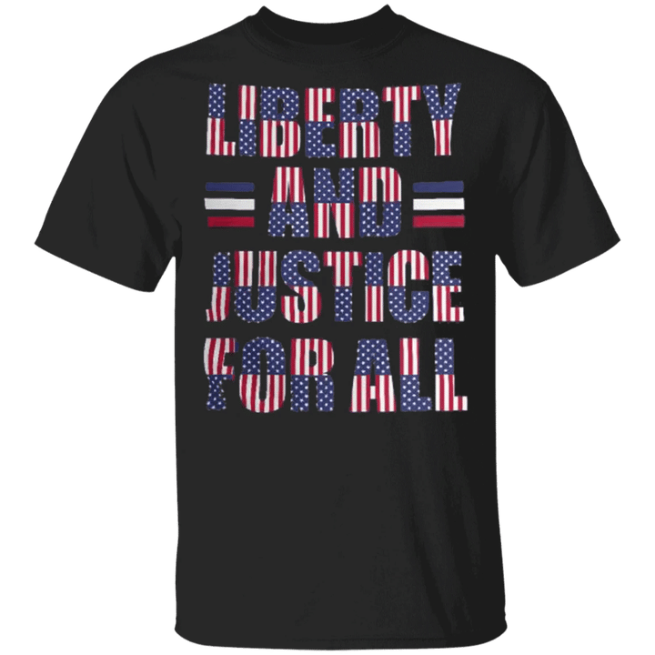 With Liberty And Justice For All Shirt 4th Of July Black Live Matter T-shirt RIP Daunte Wright