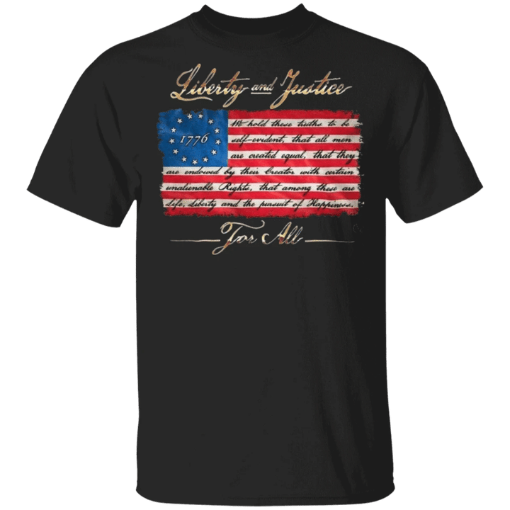 With Liberty And Justice For All Shirt American Flag T-Shirt Gift Ideas