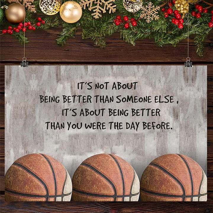 It's Not About Being Better Than Someone Else Poster Wall Art Poster With Positive Message Gift