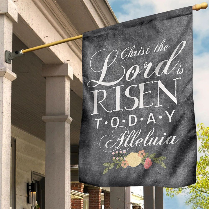 Christ The Lord Is Risen Today Alleluia Flag Vintage Christian Easter Decorations