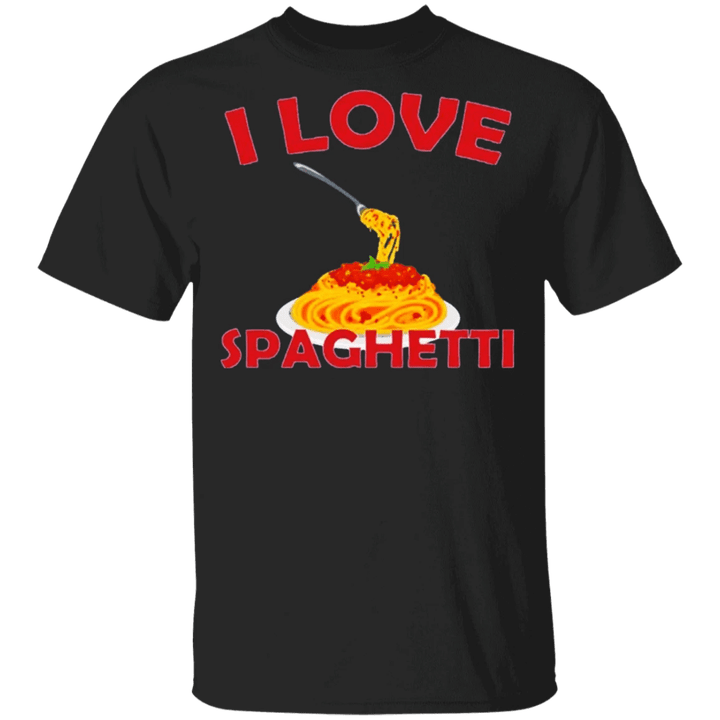 I Love Spaghetti Shirt Graphic Tee Shirt Gift For Spaghetti Italian Pasta Lover