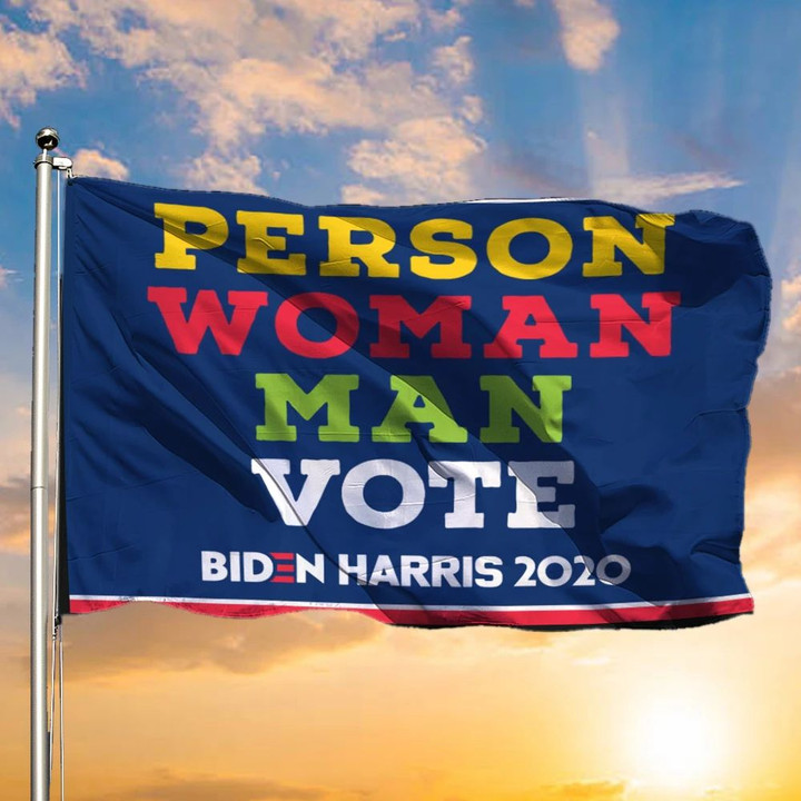 Person Woman Man Vote Biden Flag For Voters Biden Victory Biden Harris Merch
