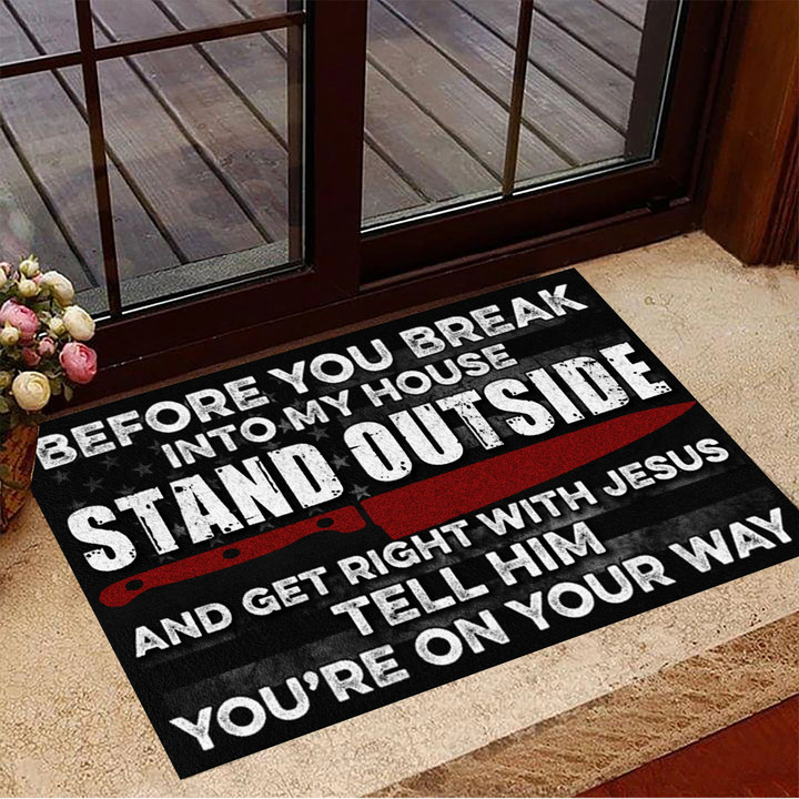 Chef Before You Break Into My House Doormat Kitchen Knife Chef Decor