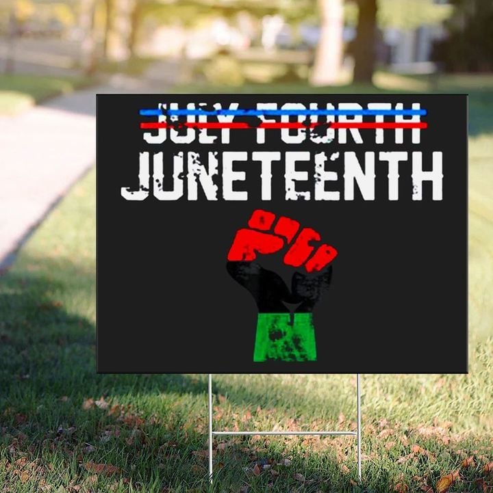 Juneteenth American African History Month Yard Sign Built By Black History Freedom Day Sign
