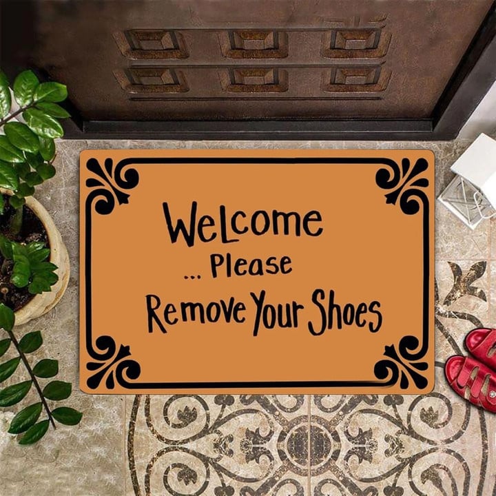 Welcome Please Remove Your Shoes Doormat Shoes Off Door Mat Front Door Welcome Mat Outdoor