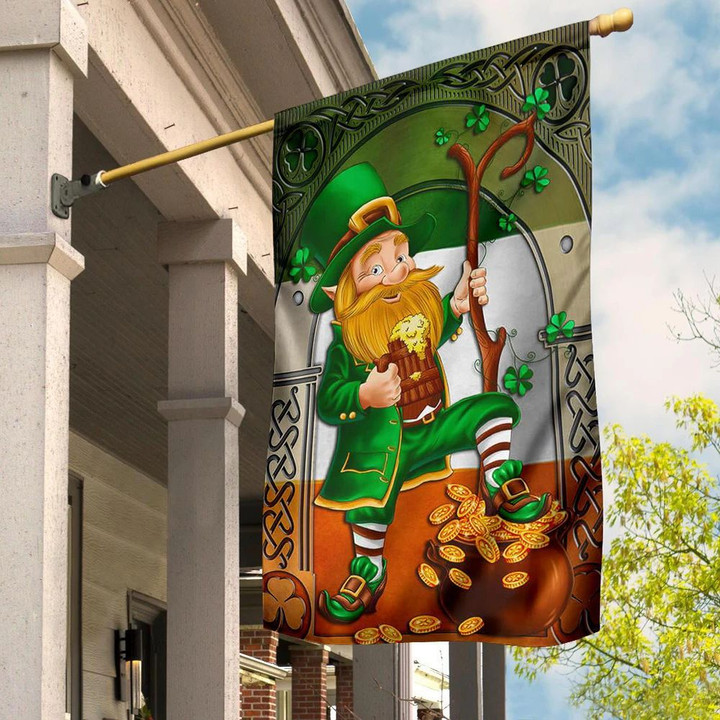 Leprechaun Irish Shamrock Saint Patrick's Day Flag Yard Party Decoration Indoor Outdoor