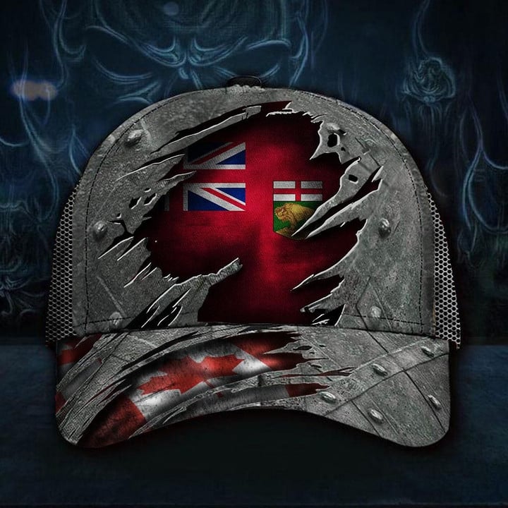 Manitoba Province 3D Trucker Hat Canada Flag Vintage Cap Patriot Canadian Gift For Men