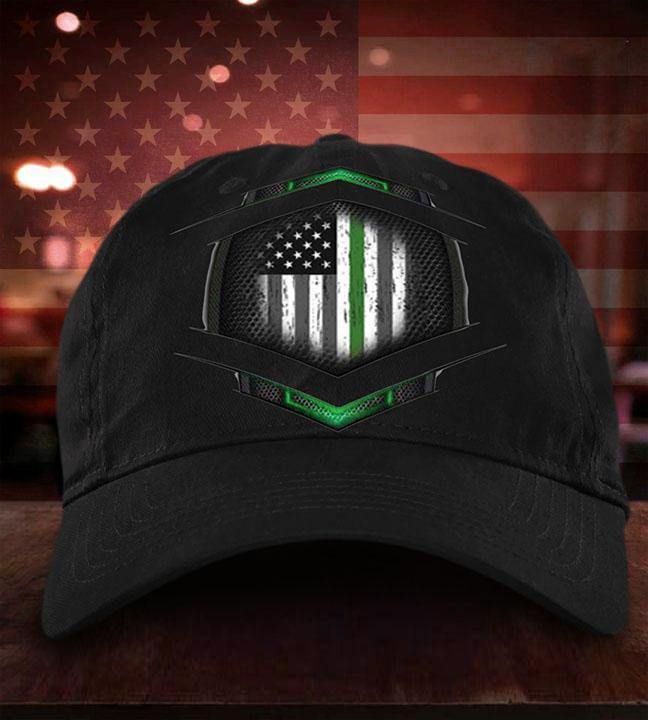 Thin Green Line US Flag Hat Old Retro American Flag Cap Proud Veteran Gift For Father - Pfyshop.com