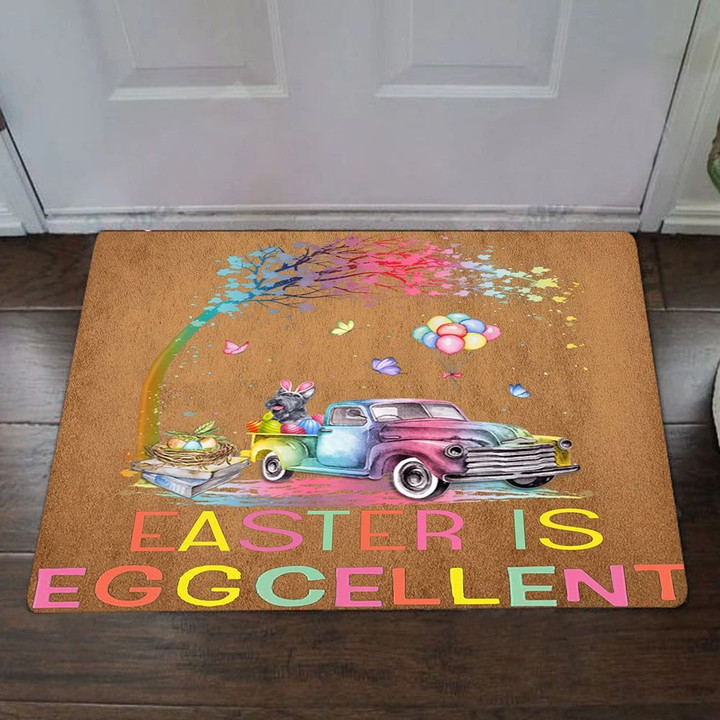 Scottish Terrier Easter Is Eggcellent Doormat Funny Pun Indoor Outdoor Decor Gift For Dog Lovers