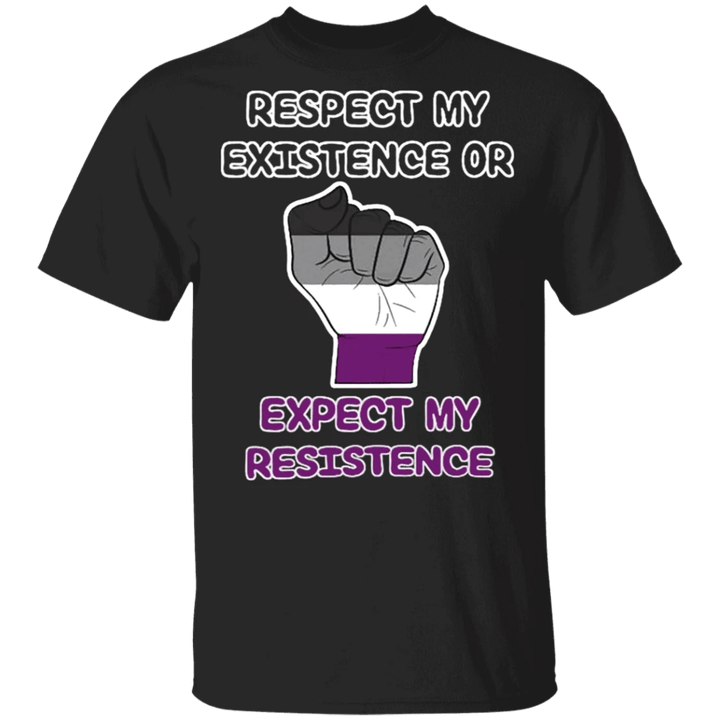 Asexual Shirt Respect My Existence Or Expect My Resistence Asexual Pride T-shirt For Sale