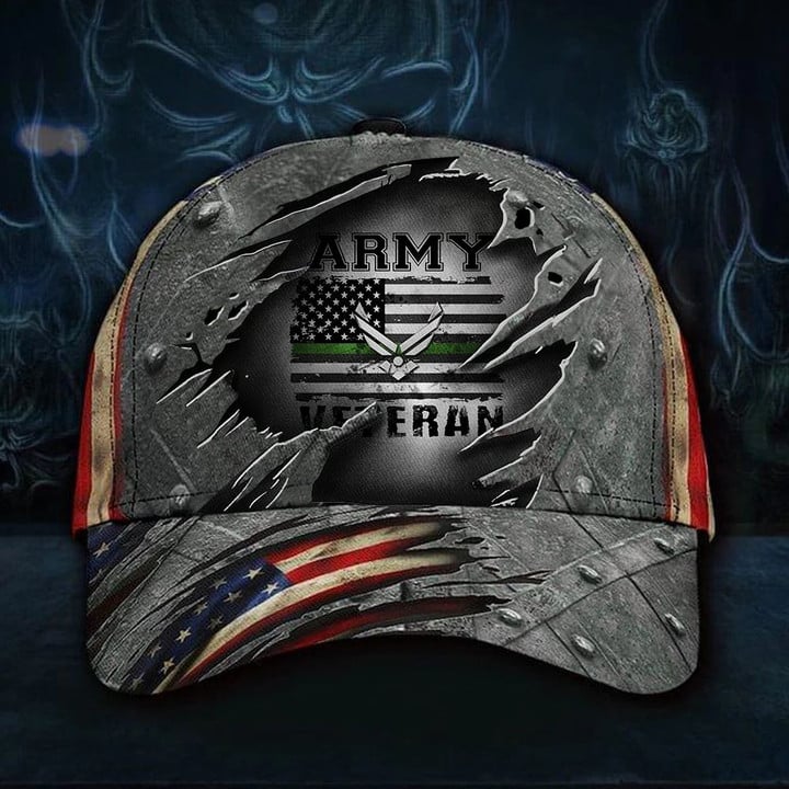U.S Air Force Army Veteran Hat 3D Print Vintage American Flag Cap Patriotic USAF Hat