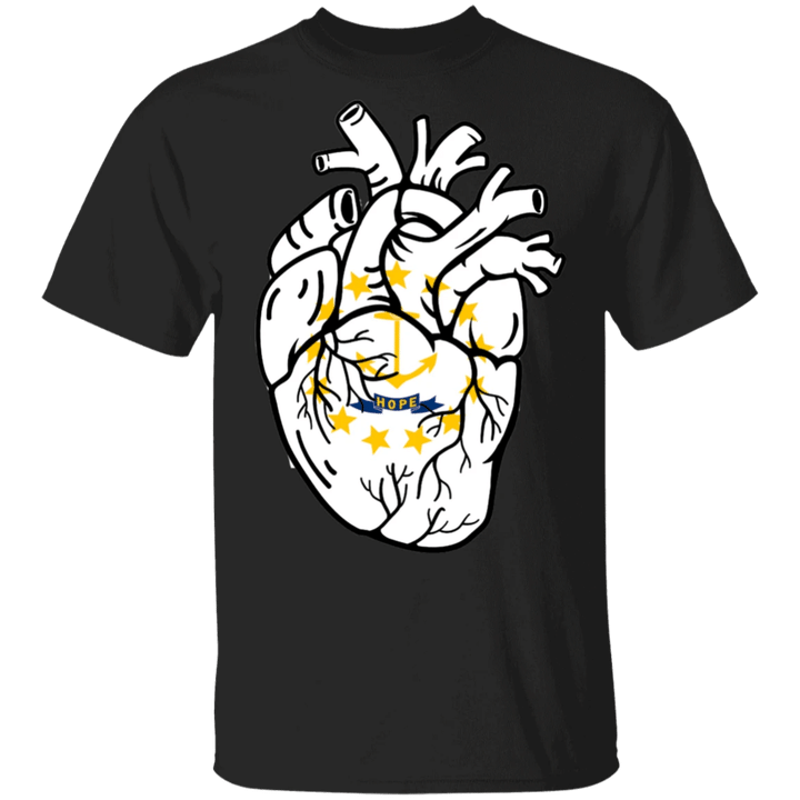 Rhode Island Human Heart Shirt Anatomical Heart T-Shirt For Men Women - Pfyshop.com