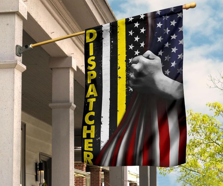 Dispatcher Yellow Line Flag Inside American Flag Patriotic Support Our Police Dispatcher Gift