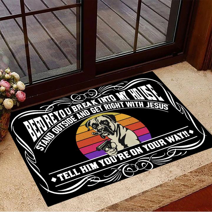 Rottweiler Before You Break Into My House Doormat Decor Funny Saying Doormat Present For Mom