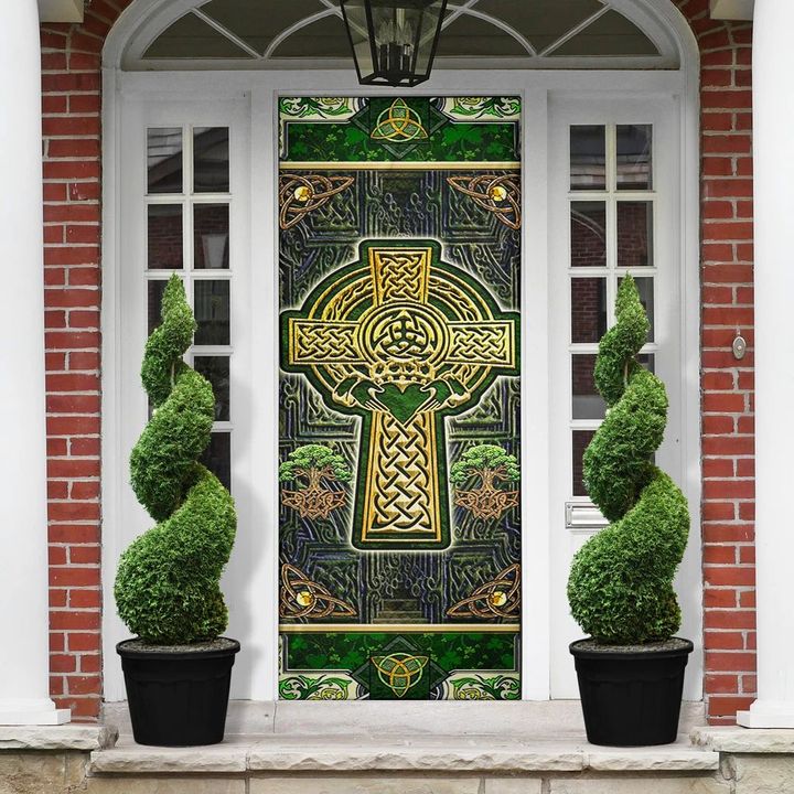 The Celtic Cross Irish Tree Of Life Door Cover Irish Decoration For Home Saint Patrick's Day