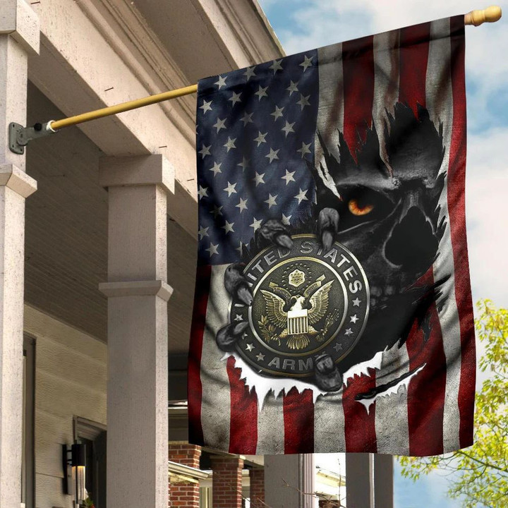 Skull Style US Army American Flag Vintage Honor  United States Army Flag Indoor Outdoor