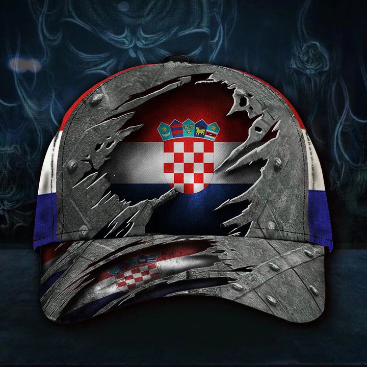 Croatia Hat 3D Print Vintage Old Retro Patriotic Country Croatia Flag Cap Gift
