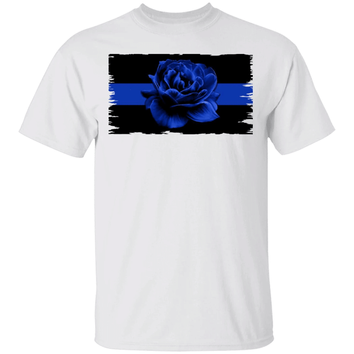 Police Wife Blue Rose Shirt Thin Blue Line T-Shirt Mothers Day Gifts For Wife