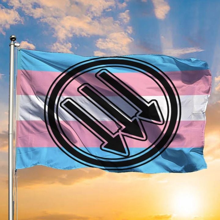 Three Narrows Trans Pride Flag Transgender Anti Fascist Anti Homophobic Flag