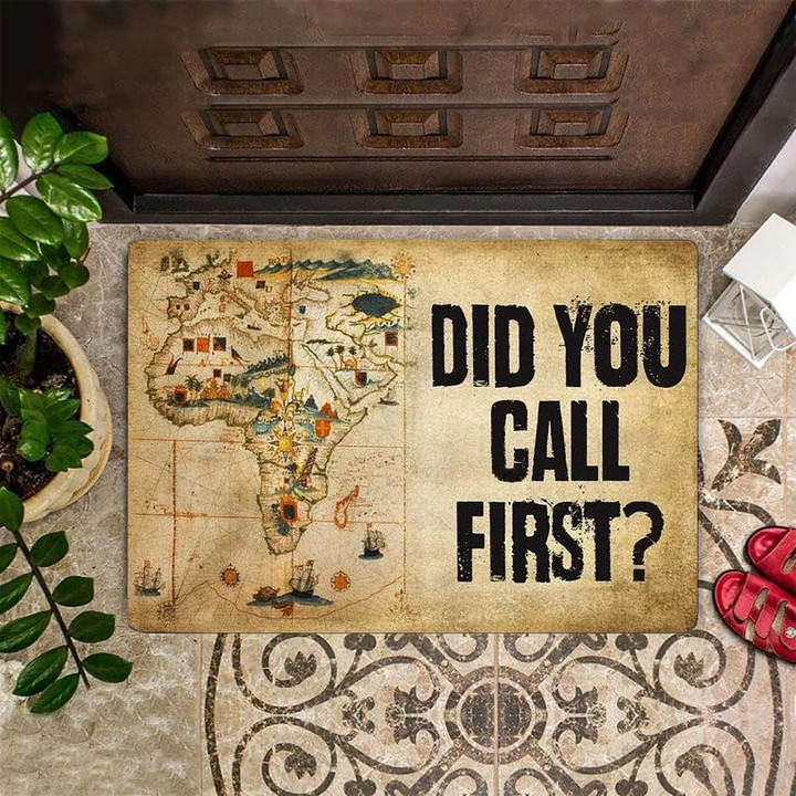 Did You Call First Doormat Vintage Antique World Map Funny Sayings Doormat Decorative Gift