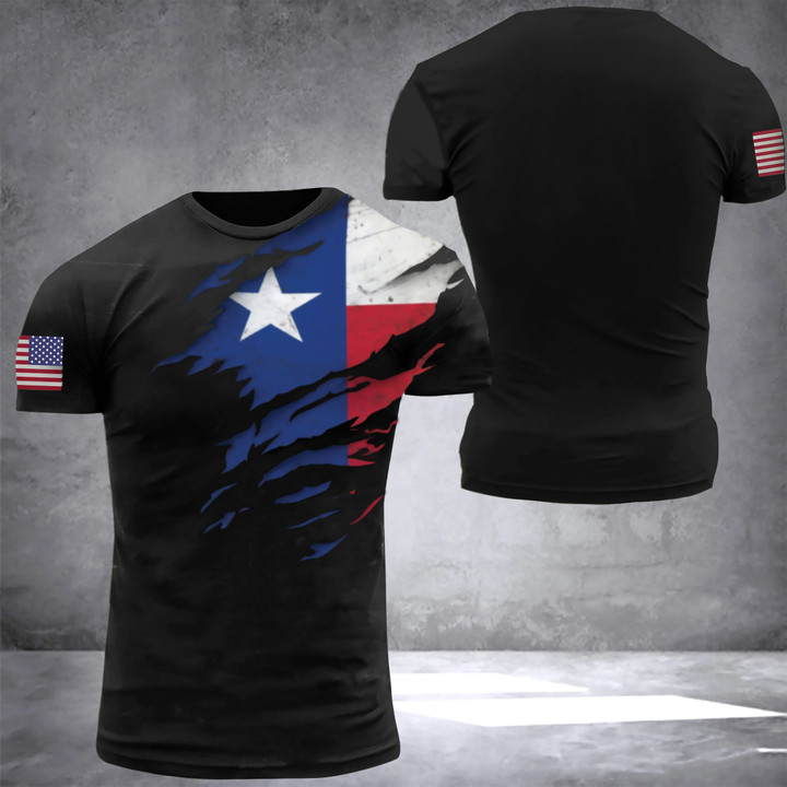 Texas Flag 3D Shirt Designs With American Flag Logo Seasonal Gift Mens Christmas Shirt