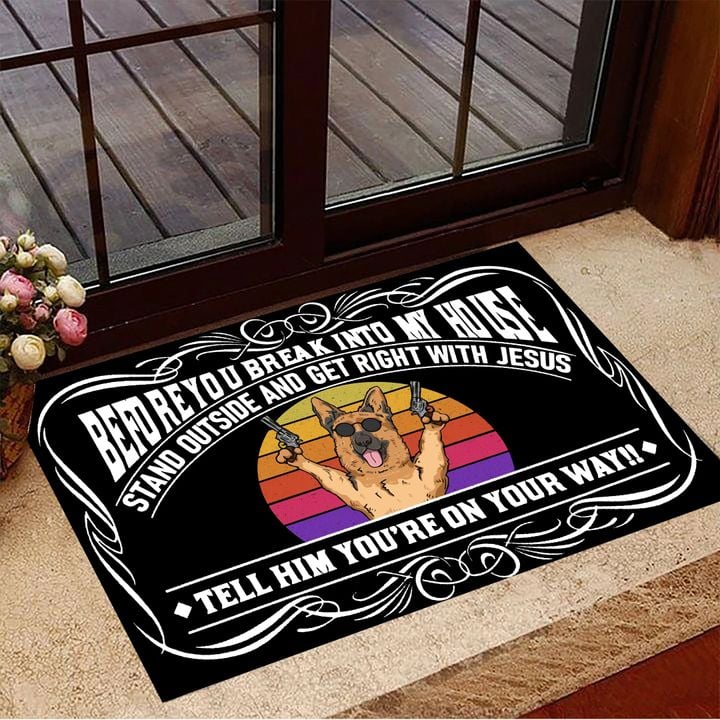 Police Dog Before You Break Into My House Doormat Front Door Decor Funny Doormat Gift For Friends