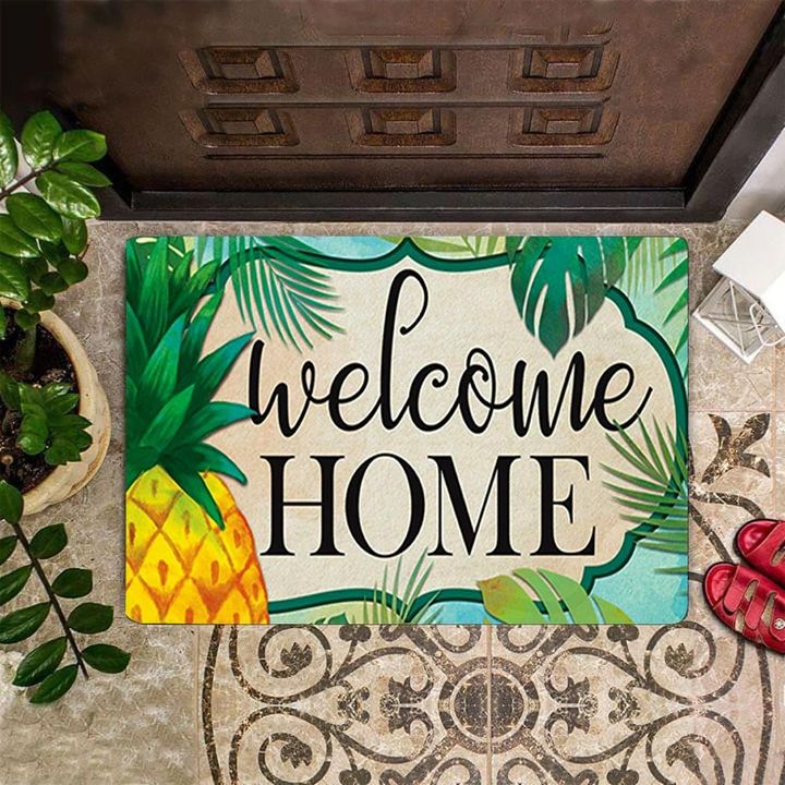Welcome Home Pineapple Doormat Welcome Home Mat Front Porch Doormat Outdoor