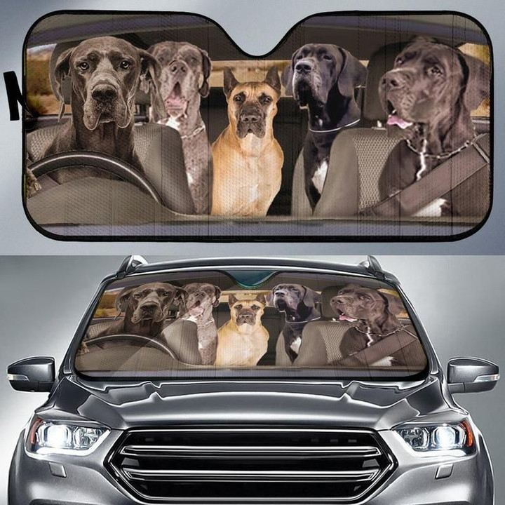 Great Dane Dogs 5 Auto Sun Shade, Dog Design