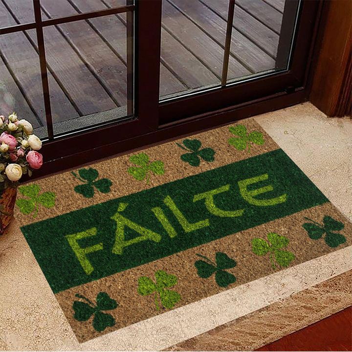 Shamrock Doormat Failte Irish St Patrick's Day Door Mat Home Decorative Front Indoor Mat - Pfyshop.com