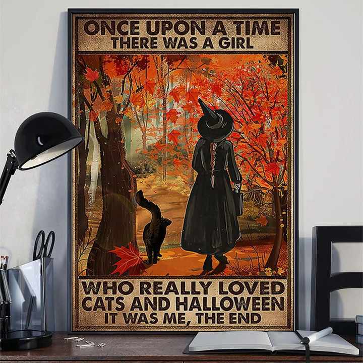 Once Upon A Time There Was A Girl Halloween Poster Switch & Black Cat Thanksgiving Decor