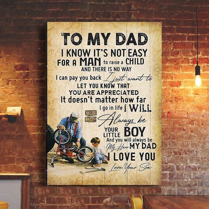 Son To My Dad Poster Vintage Wall Decor Father's Day Gift From Son 2021