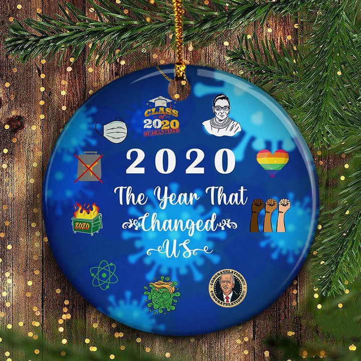 2020 Ornament The Year That Changed Us Commemorative Ornament Decorated Christmas Tree - Pfyshop.com