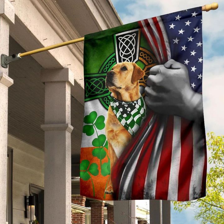 Labrador Retriever Irish American Flag Irish Celtic Cross St Patrick's Shamrock Decoration