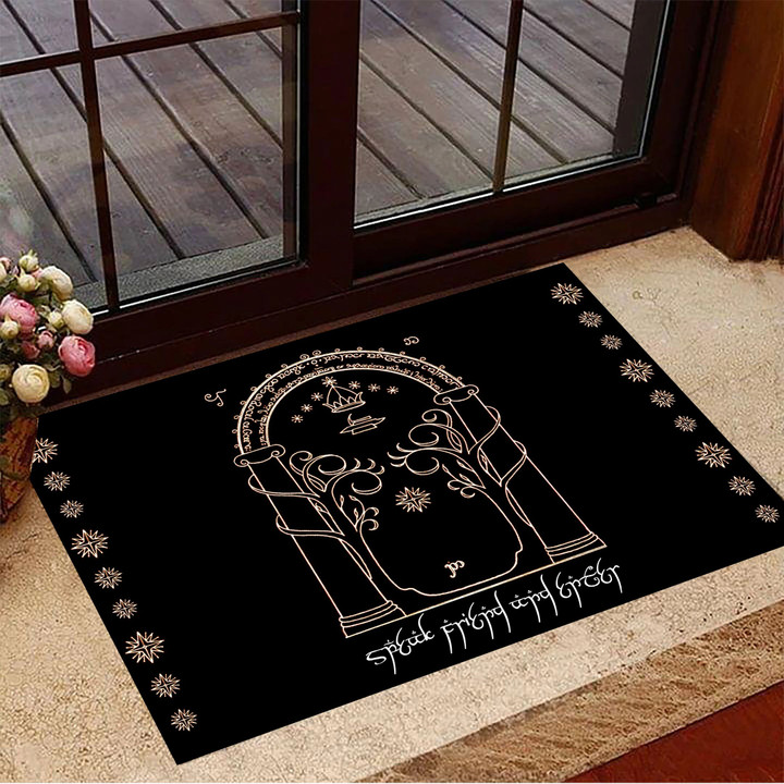 Speak Friend And Enter Doormat Mystic Christmas Door Mat Christmas Door Decorations