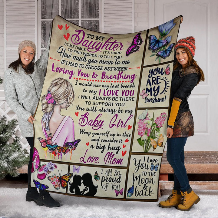 Mom To My Daughter Fleece Blanket Sweet 16 Gift For Daughter From Mom