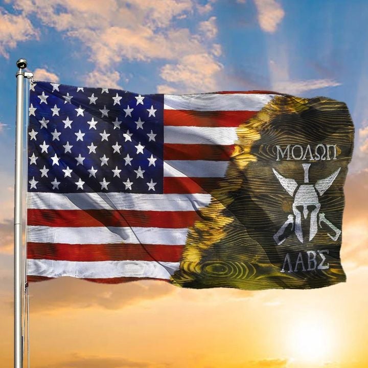Molon Labe Flag American Flag Patriotic Spartan Moaon Aabe Flag