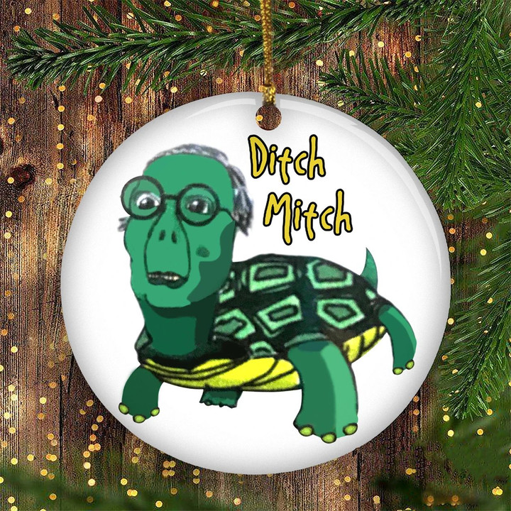 Anti Mitch McConnell Ornament Ditch Mitch Turtle Face Political Hanging Ornament Home Decor