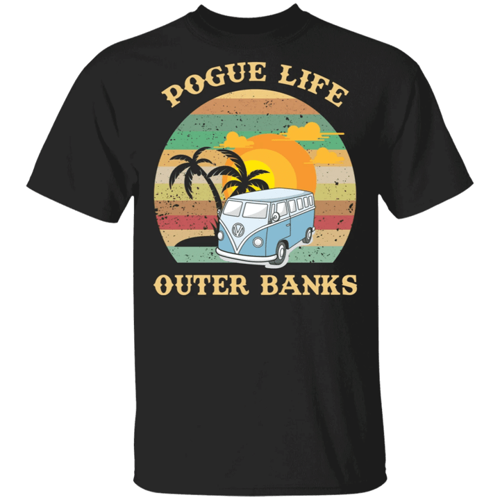 Pogue Life Outer Banks T-Shirt Volkswagen Seasonal Vacation Retro Vintage Tee Gift For Friend